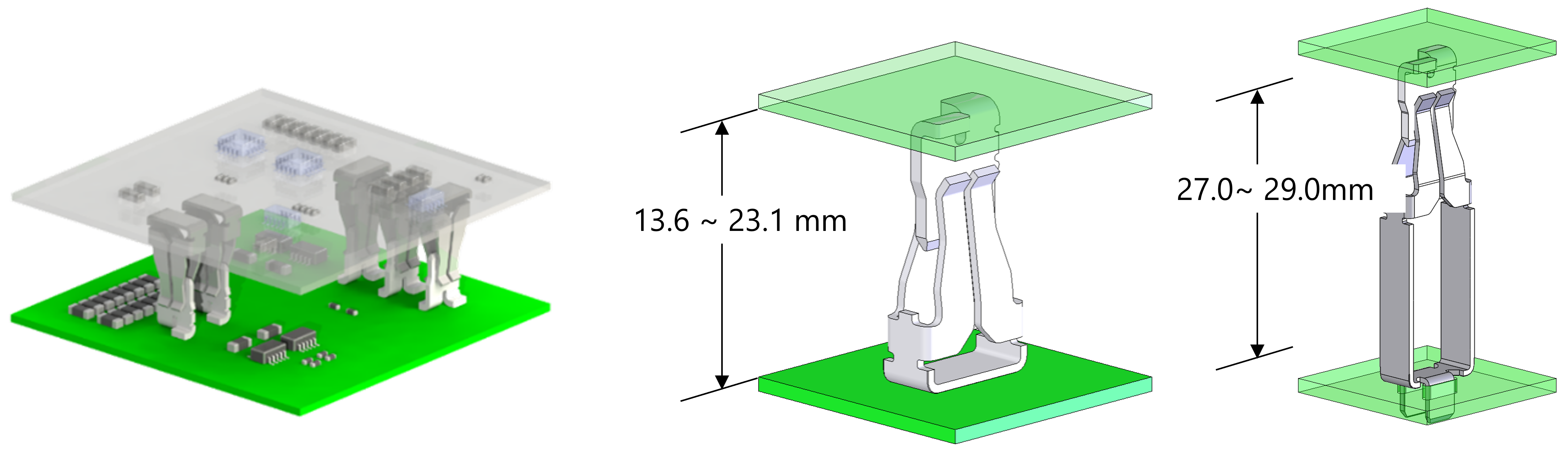 Flexible board to board spacing