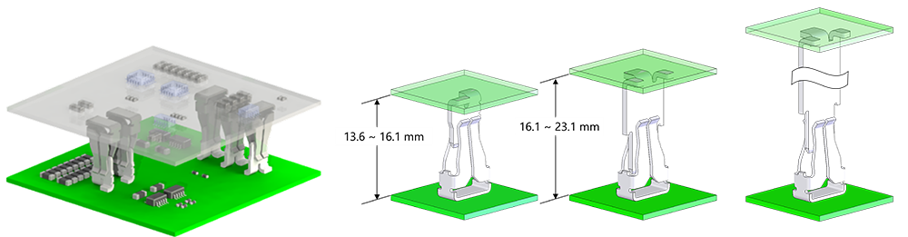 Flexible board to board spacing