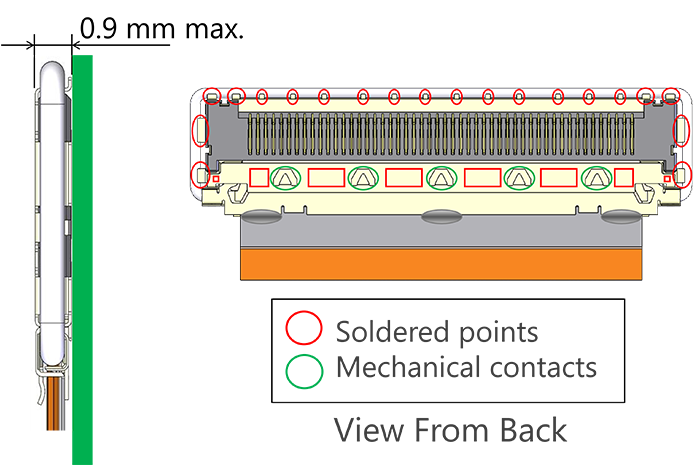 Low profile (0.9 mm max.)