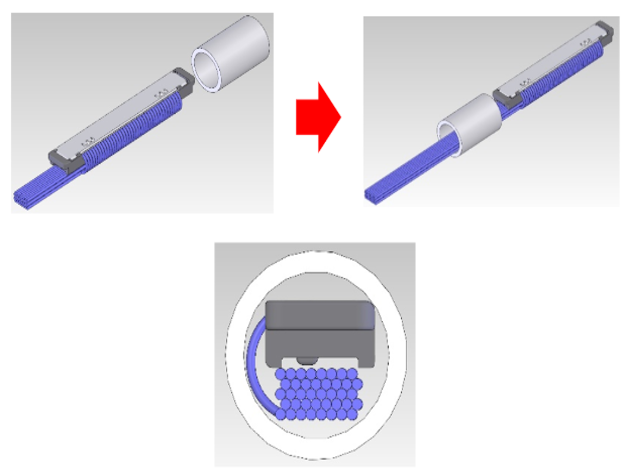 Hinge component cross-section