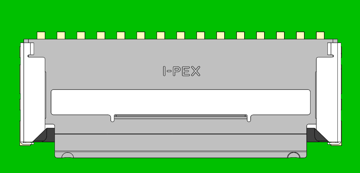Closing the cover hides the contacts  and provides EMI protection