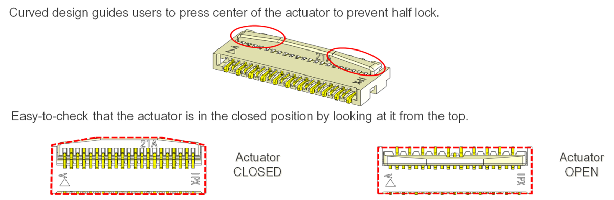 Half-lock Prevention with Curved Actuator Design