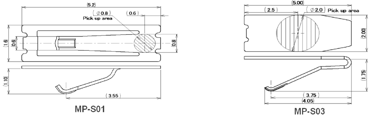ワーキングハイト(PCB厚み含む)  0.65mm-0.95mm(MP-S01),0.85mm-1.25mm(MP-S03)_MP-S