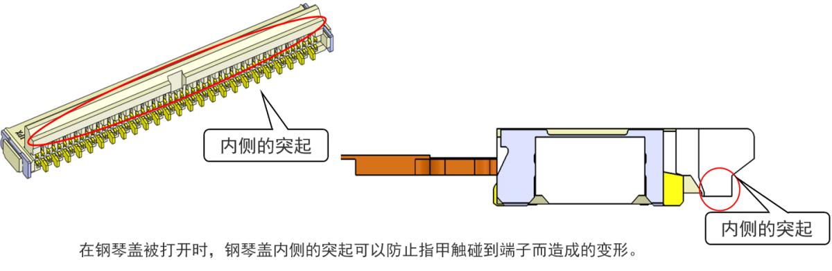 獨特的結構，防止端子變形