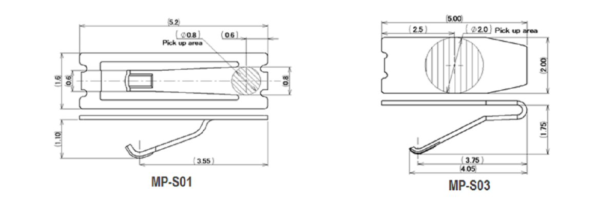 작동 높이: 0.65mm - 0.95mm(MP-S01), 0.85mm - 1.25mm(MP-S03) FAB 2 K
